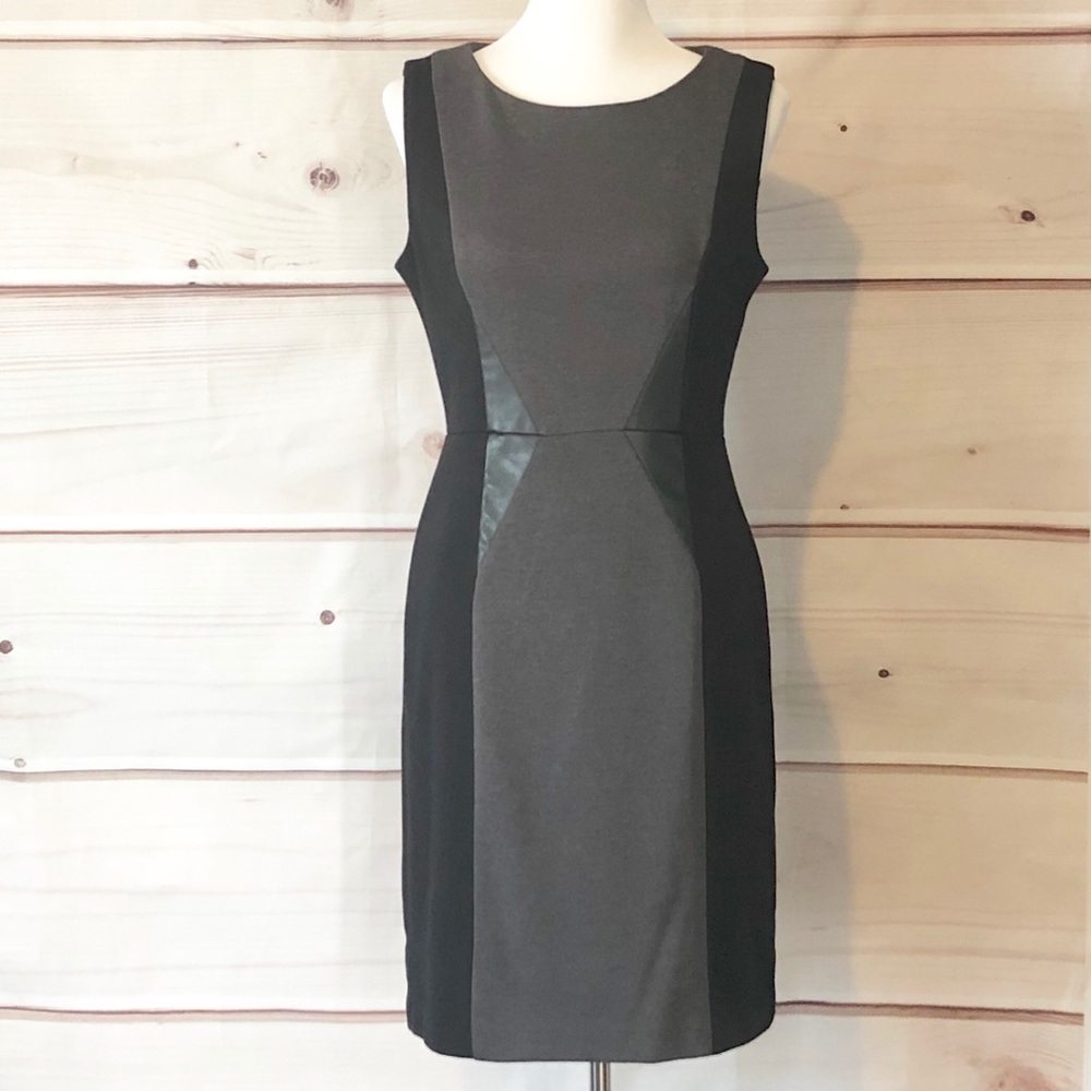 Calvin Klein Faux Leather Sleeveless Dress